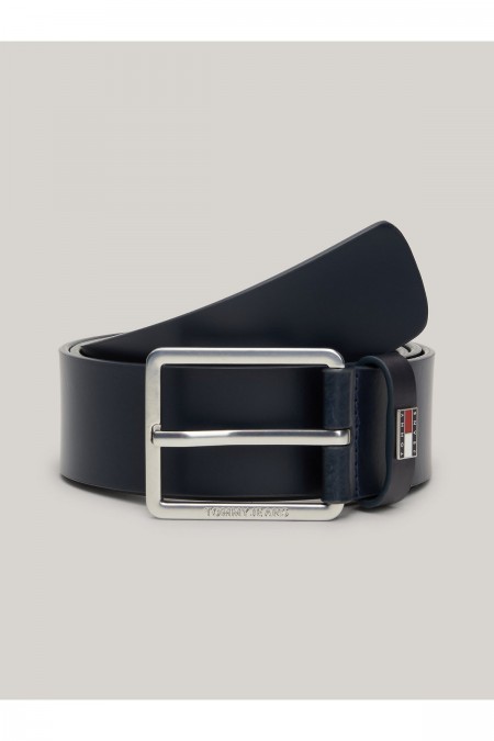 Ceinture cuir véritable Tommy Jeans C1G Dark Night Navy AM0AM12420