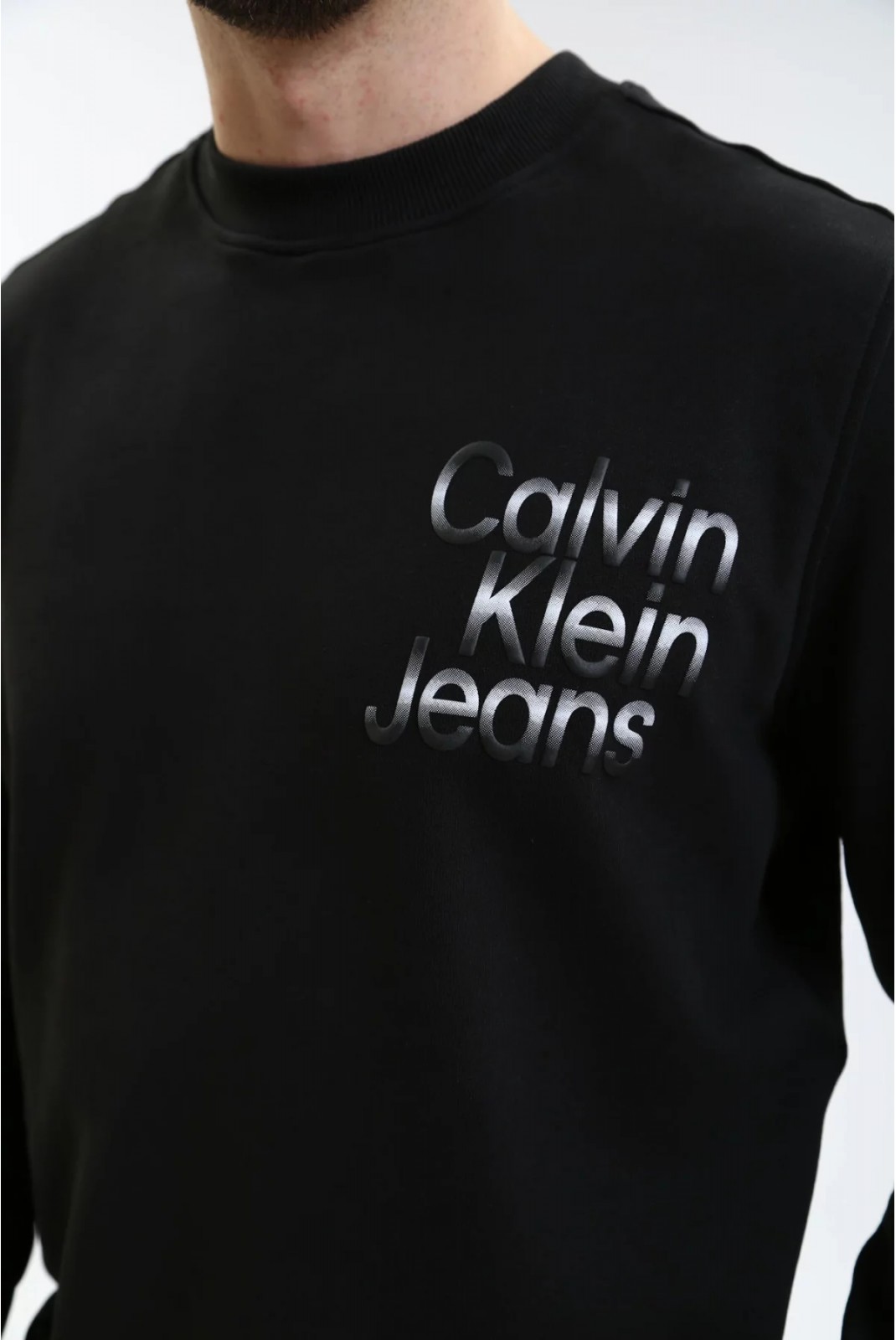 Sweat 100% coton print logo Calvin klein BEH Ck Black J30J325154