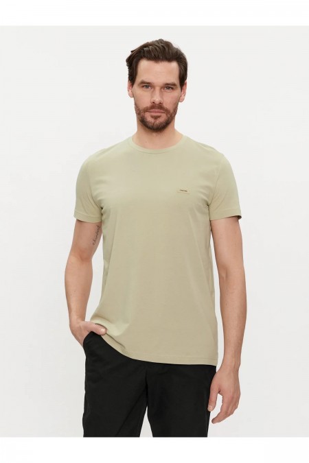 TShirt basique stretch Calvin klein ACE Stony Beige K10K112724