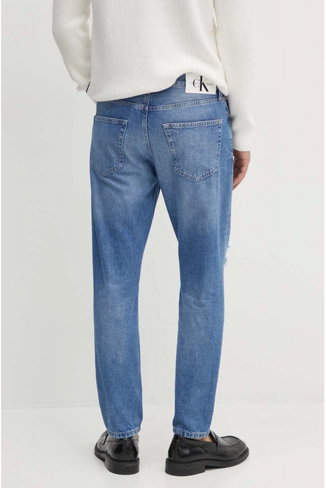 Jean Dad destroy 100% coton Calvin klein 1A4 Denim Medium J30J325724