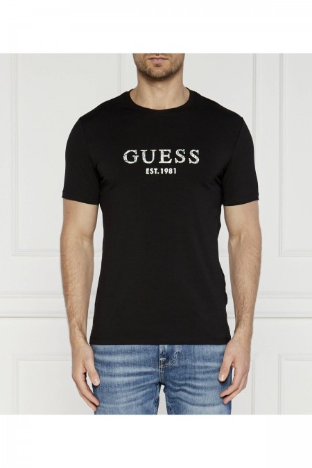 TShirt coton stretch  Guess jeans JBLK Jet Black A996 M4YI38 J1314