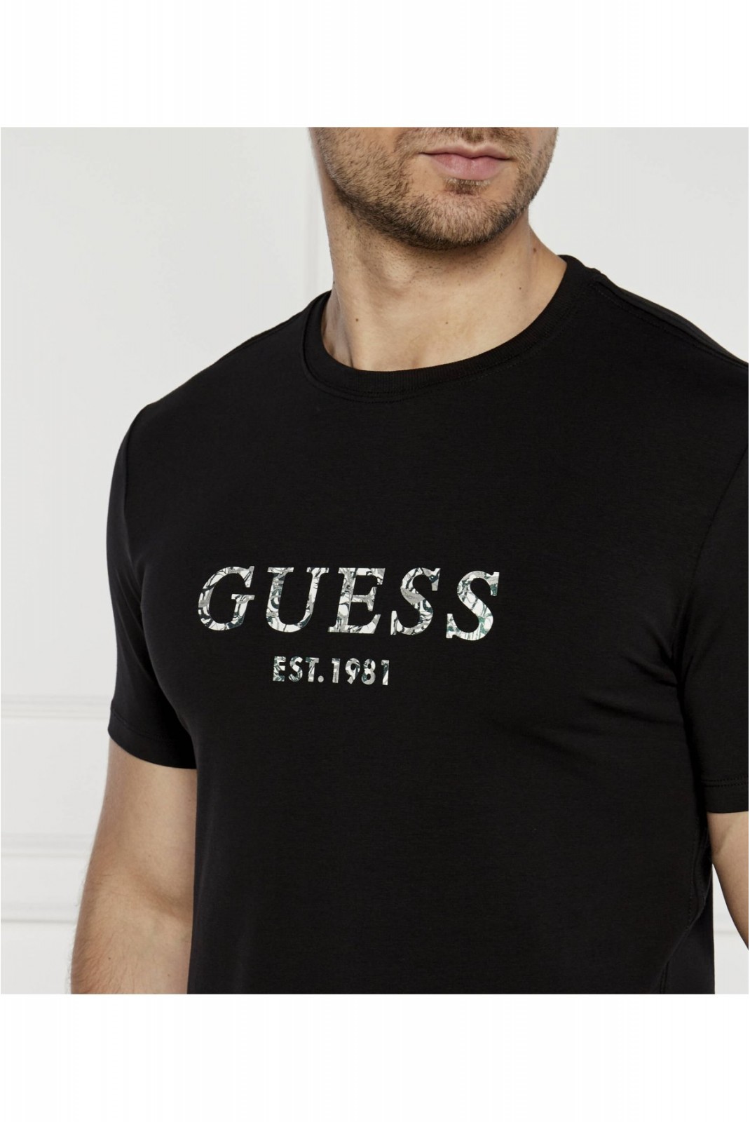 TShirt coton stretch  Guess jeans JBLK Jet Black A996 M4YI38 J1314