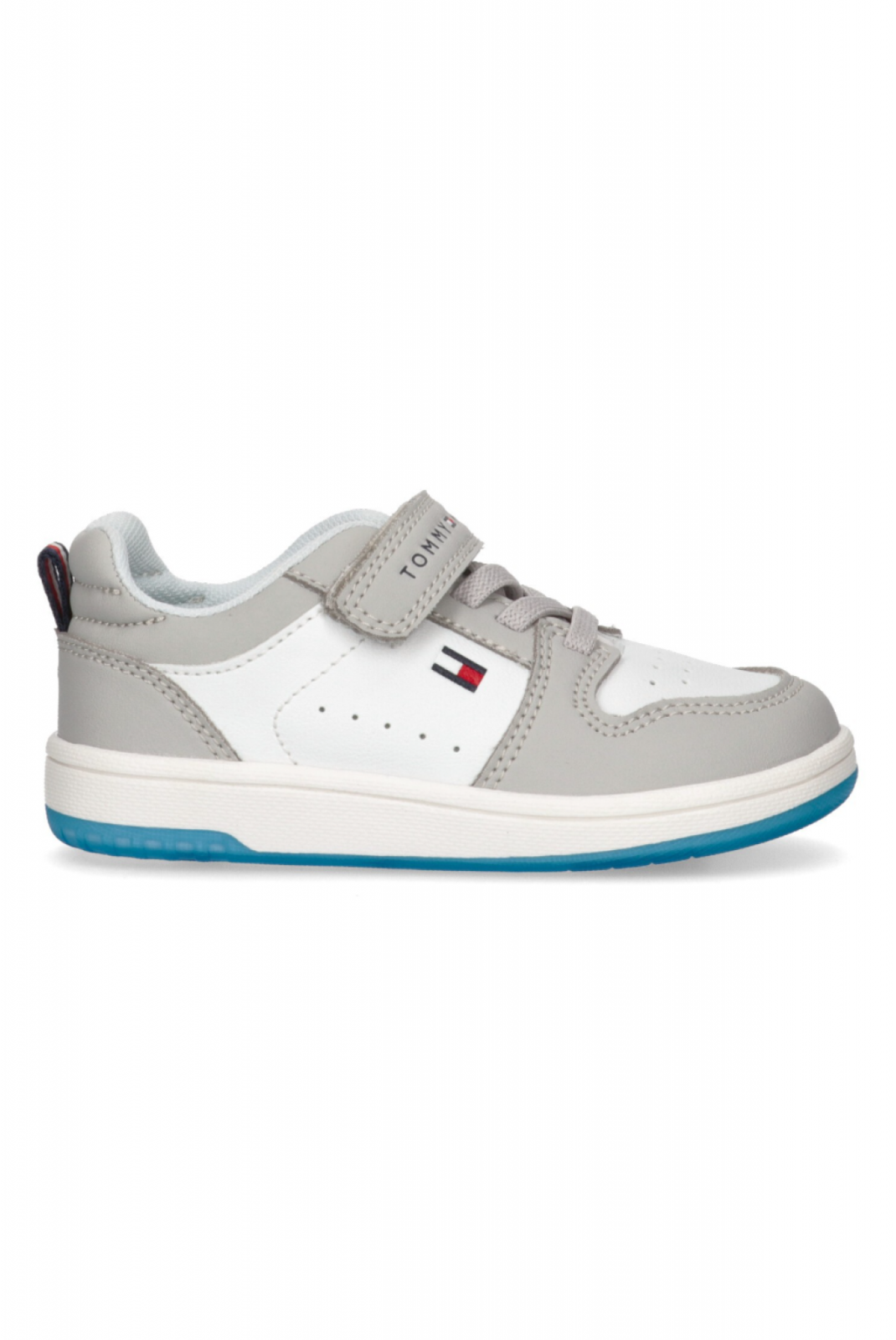 Baskets basses cuir PU Tommy Hilfiger X043 White/Grey T1X933341