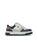 Baskets cuir PU colorblock Tommy Hilfiger Y003 White/Blue/Red T3X933368