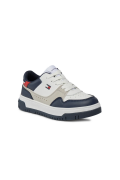 Baskets cuir PU colorblock Tommy Hilfiger Y003 White/Blue/Red T3X933368