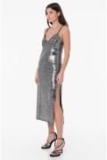 Robe 7/8 sequins fente Molly bracken BLACK PW103BN