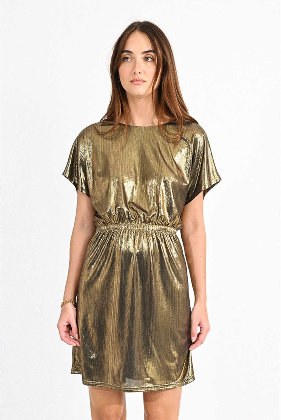 Robe courte simili cuir doré Molly bracken GOLD T1300BN