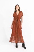 Robe longue volantée ajourée Molly bracken RUST CLARISSE TS126BN