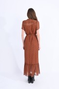 Robe longue volantée ajourée Molly bracken RUST CLARISSE TS126BN