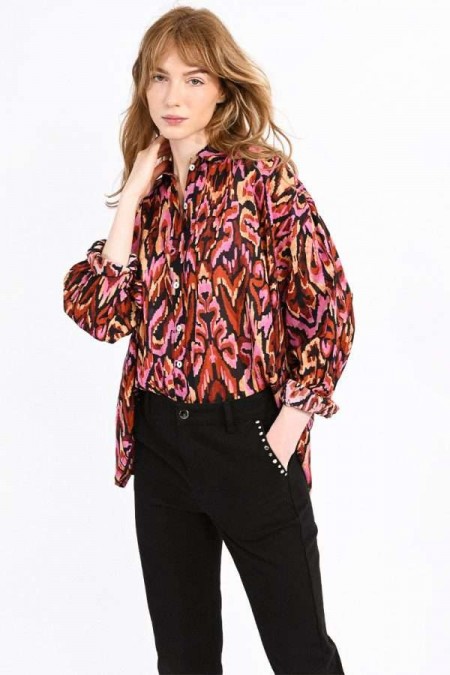 Blouse fluide à imprimés Molly bracken CAMEL GAIA Z404ABN