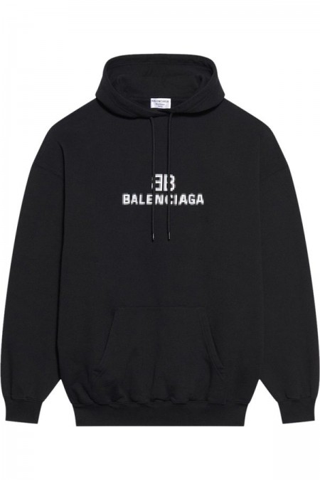 Sweat capuche print logo pixels Balenciaga 1070 NOIR 600583 TKVI8