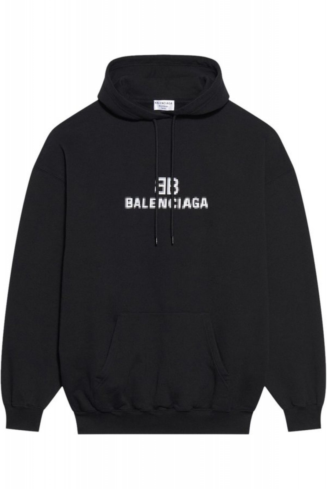 Sweat capuche print logo pixels Balenciaga 1070 NOIR 600583 TKVI8