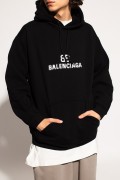 Sweat capuche print logo pixels Balenciaga 1070 NOIR 600583 TKVI8