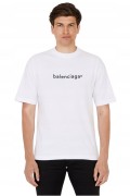 TShirt droit logo printé Balenciaga 9040 BLANC 620969 TIV50