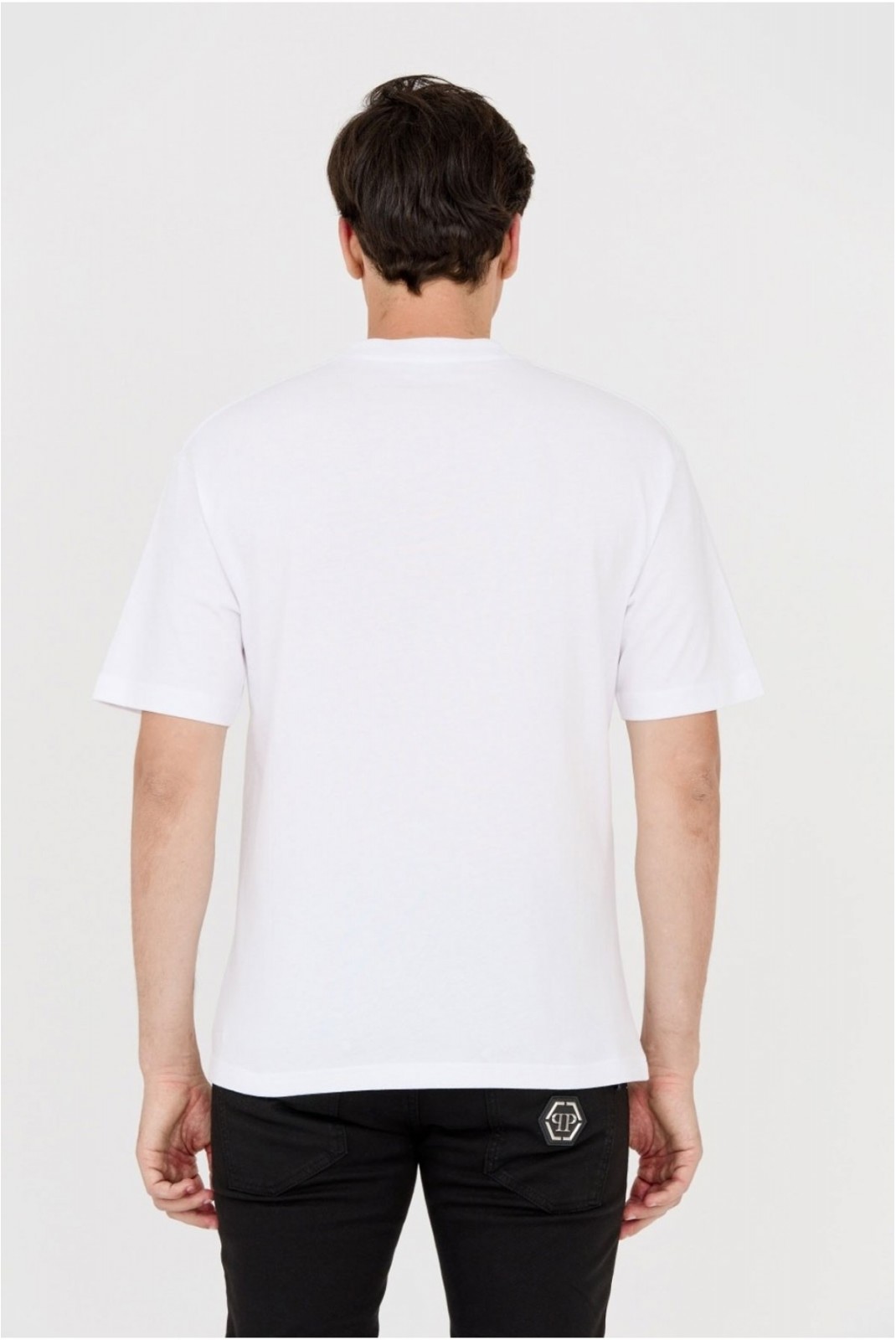 TShirt droit logo printé Balenciaga 9040 BLANC 620969 TIV50