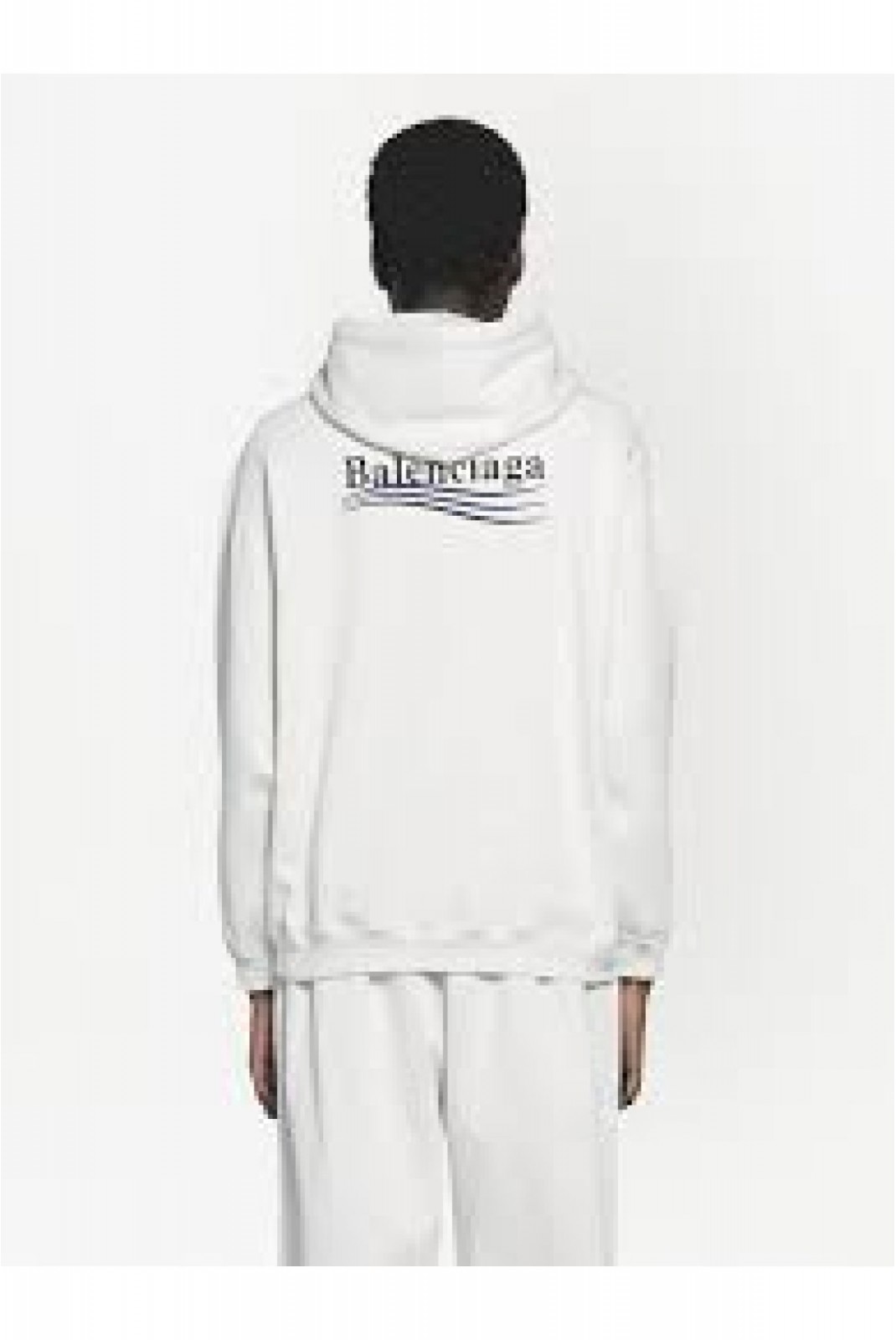 Sweat capuche logo brodé Balenciaga 9084 BLANC 600583 TKVI9