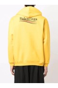 Sweat capuche logo brodé Balenciaga 7442 JAUNE 600583 TKVI9