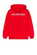 Sweat capuche logo brodé dos Balenciaga 3168 ROUGE 600583 TMVF5