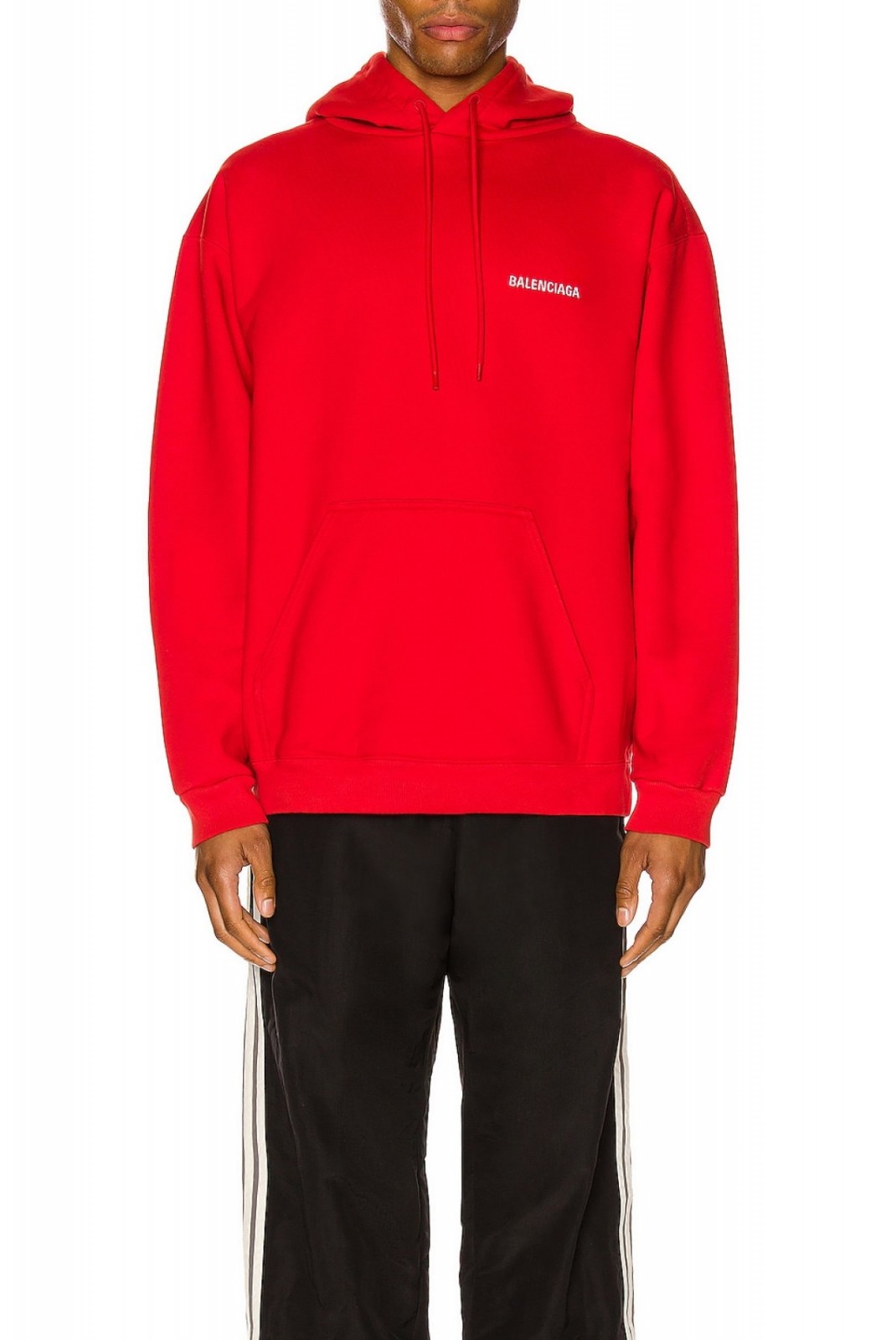 Sweat capuche logo brodé dos Balenciaga 3168 ROUGE 600583 TMVF5