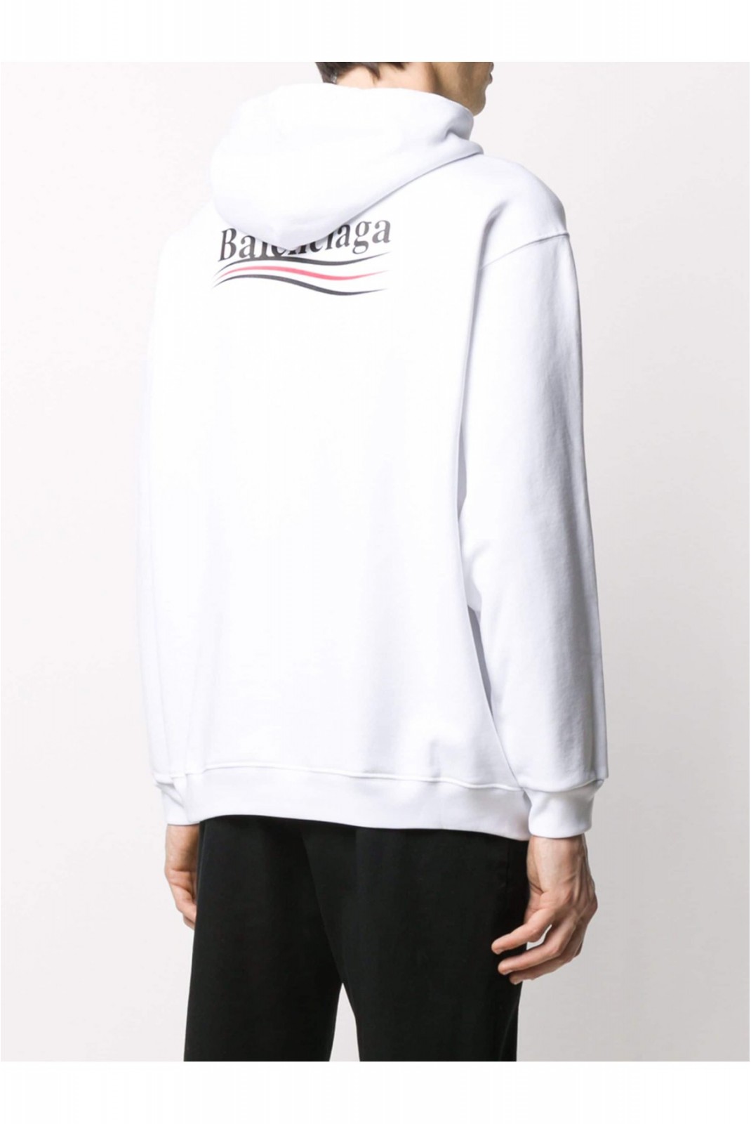 Sweat capuche print logo Balenciaga 9040 BLANC 600583 TIV53