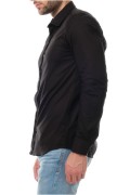 Chemise unie coton stretch Hopenlife NOIR LAZAR