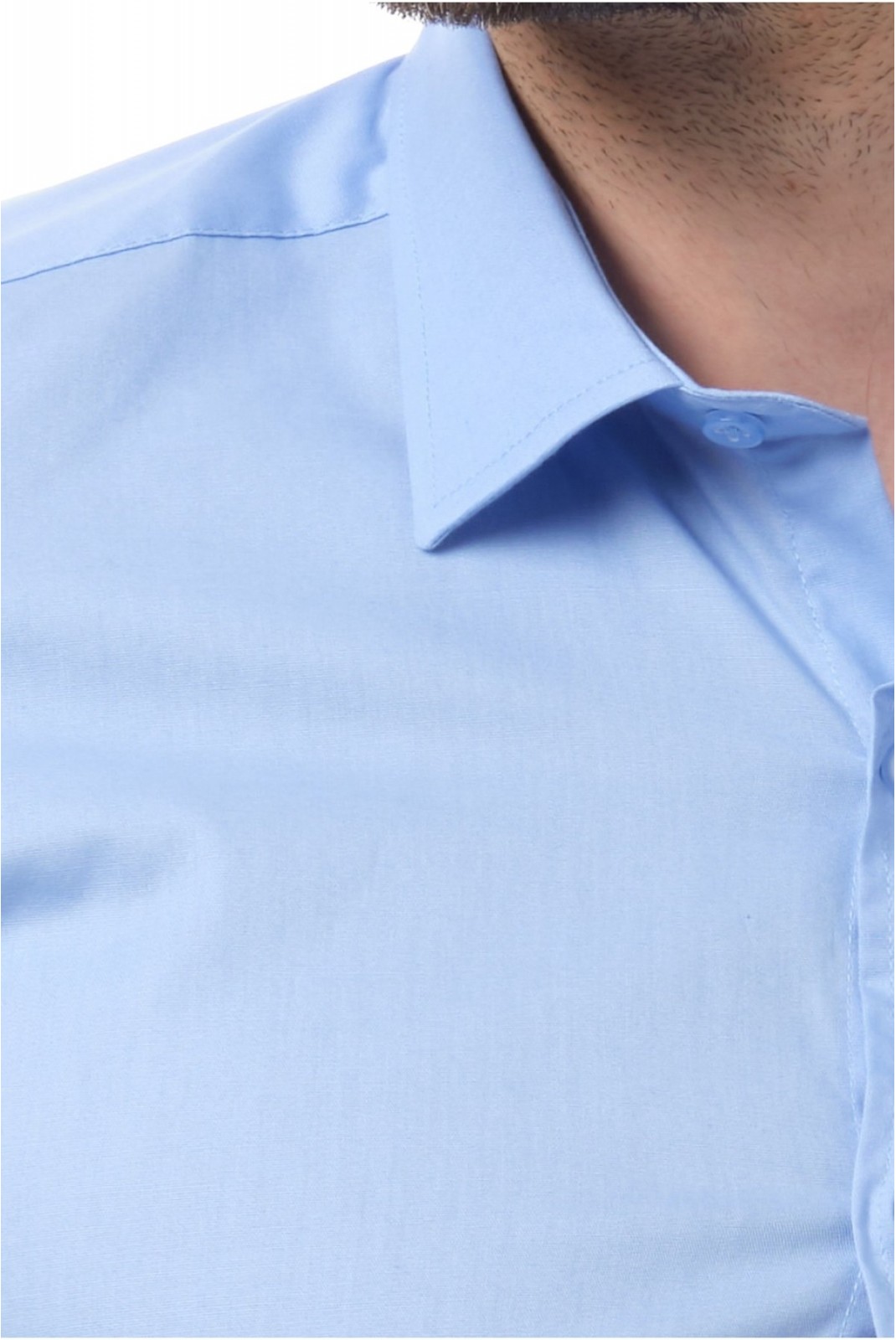 Chemise unie coton stretch Hopenlife BLEU LAZAR