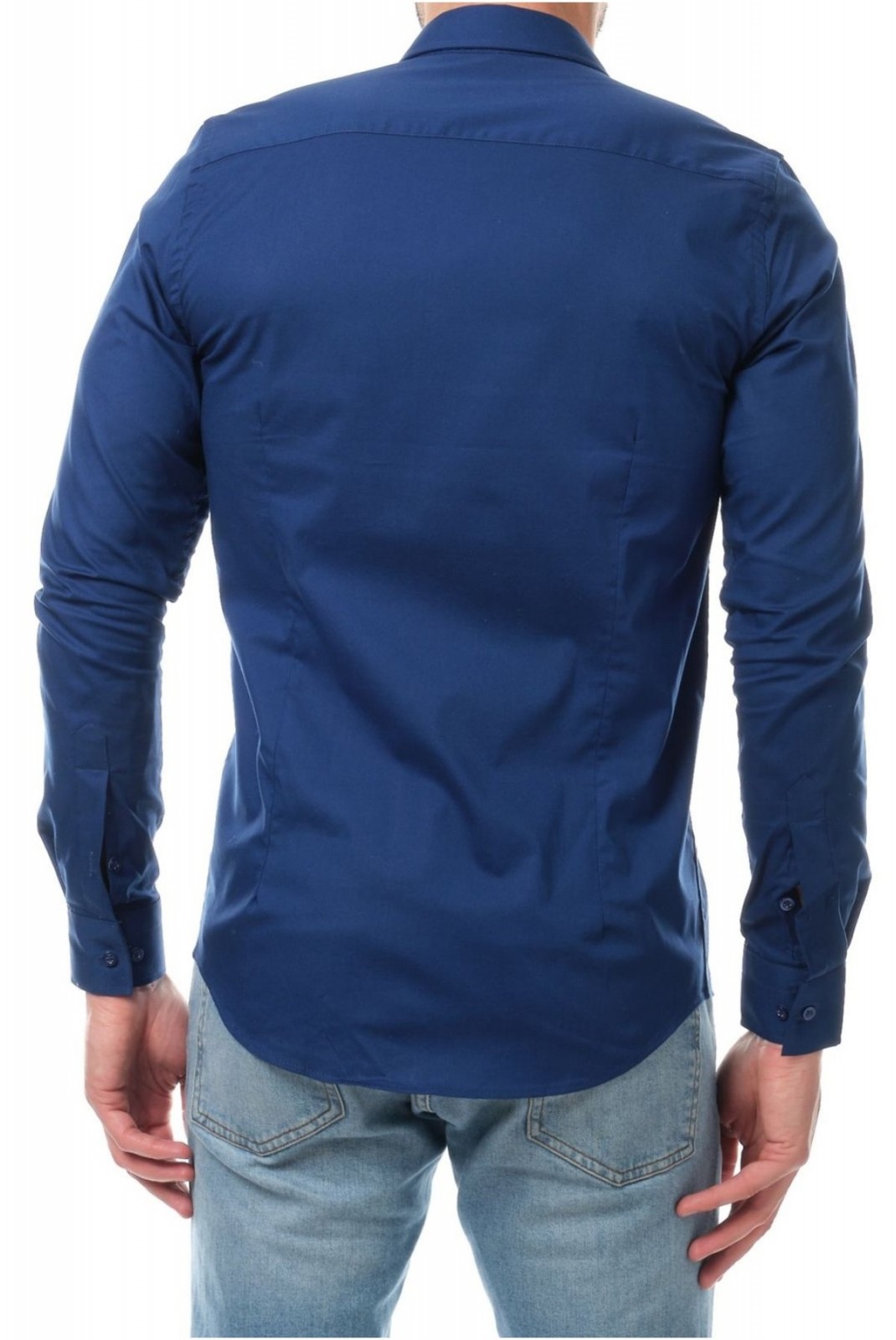 Chemise unie coton stretch Hopenlife NAVY LAZAR