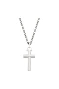 Collier acier croix Police silver PEJGN2008811