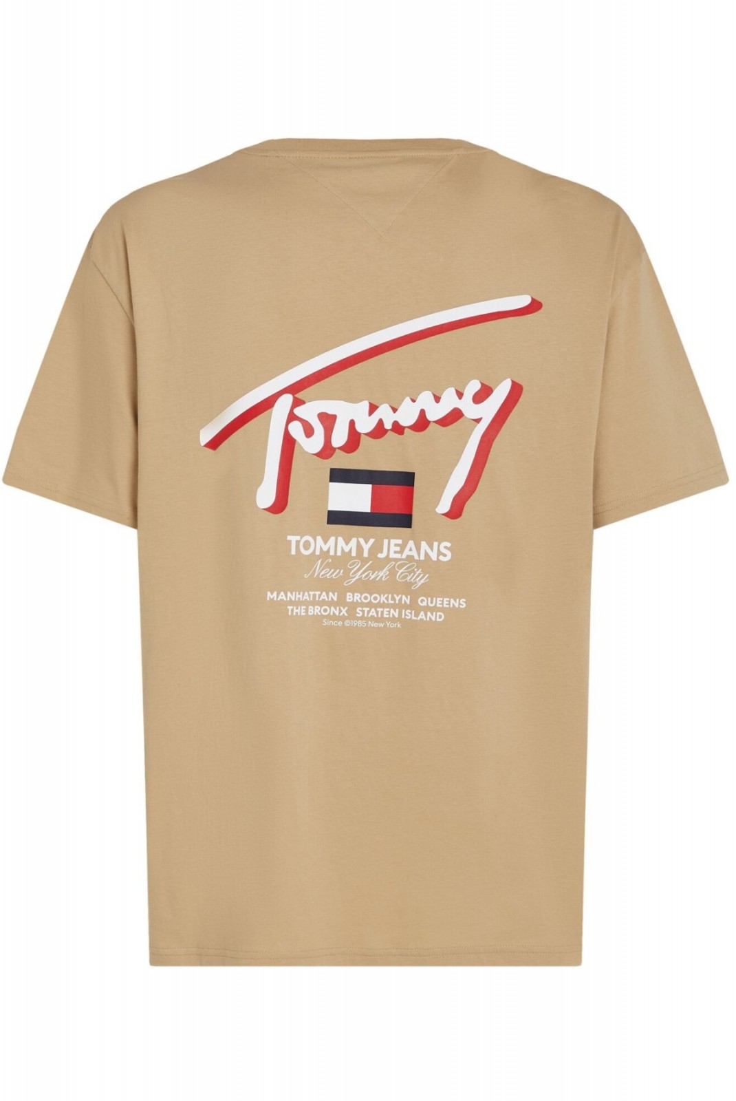 TShirt gros logo printé dos Tommy Jeans AB0 Tawny Sand DM0DM18574