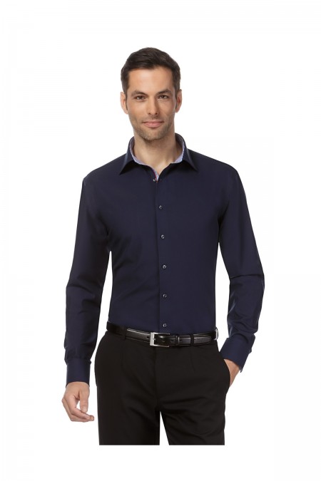 Chemise 100% coton Vincenzo boretti dark blue 10010777_dark_blue