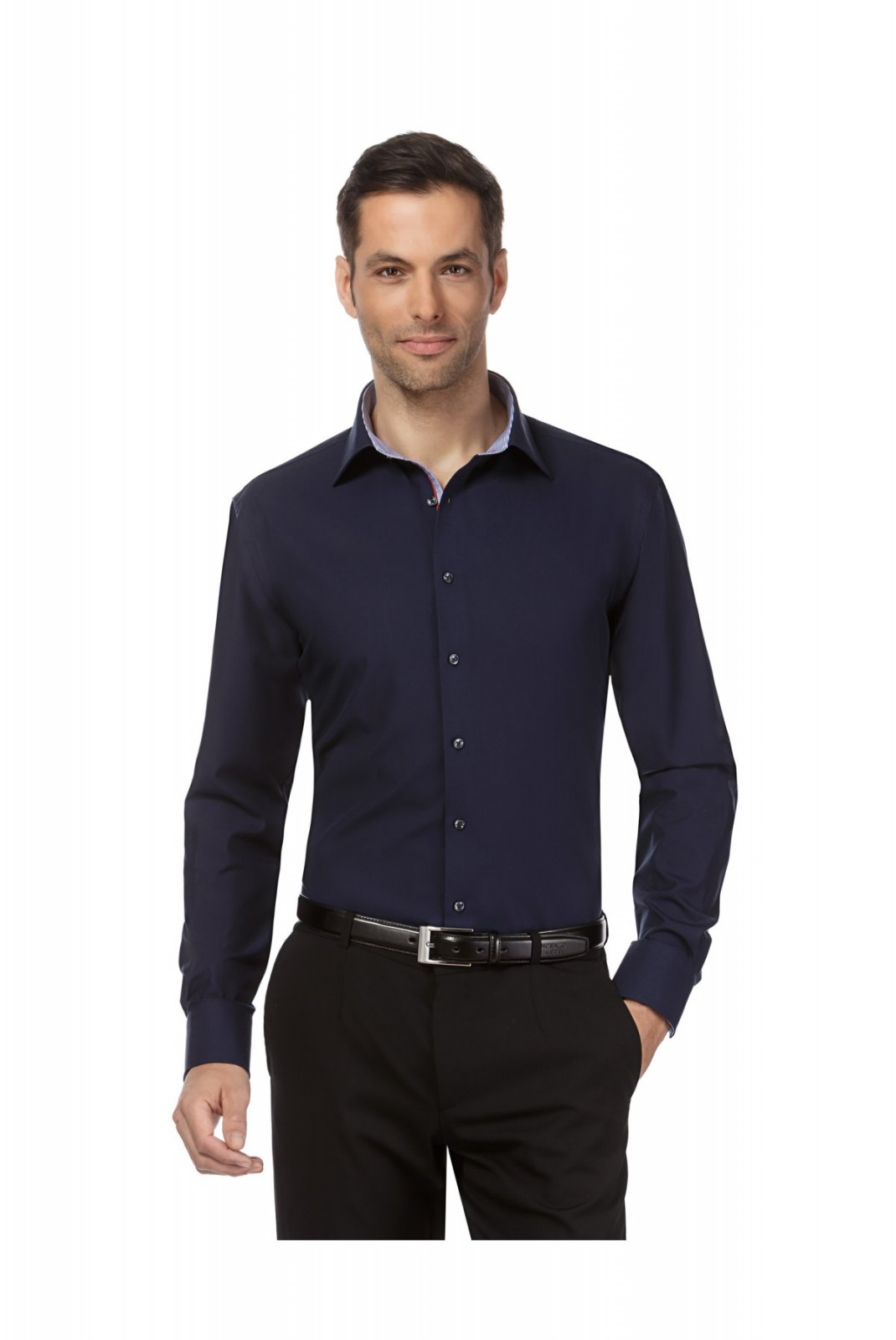 Chemise 100% coton Vincenzo boretti dark blue 10010777_dark_blue