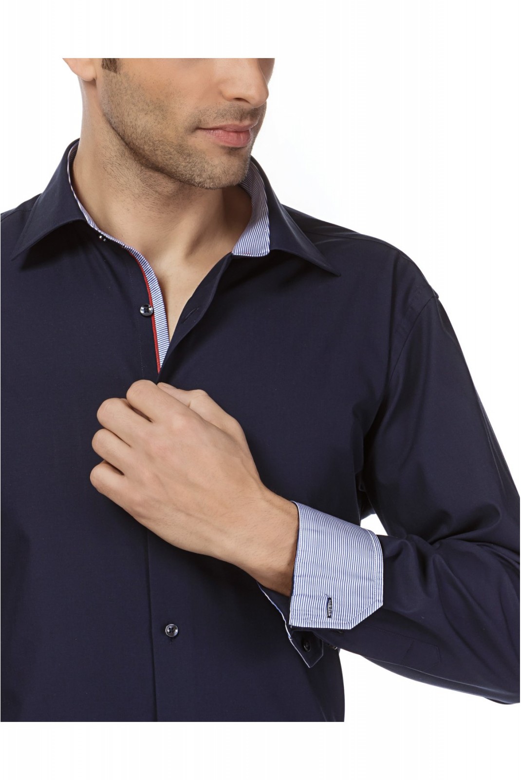 Chemise 100% coton Vincenzo boretti dark blue 10010777_dark_blue