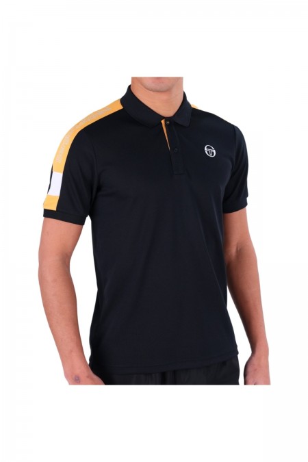 Polo sport bande logo Cross Sergio tacchini 552-BLK/BOR 40317