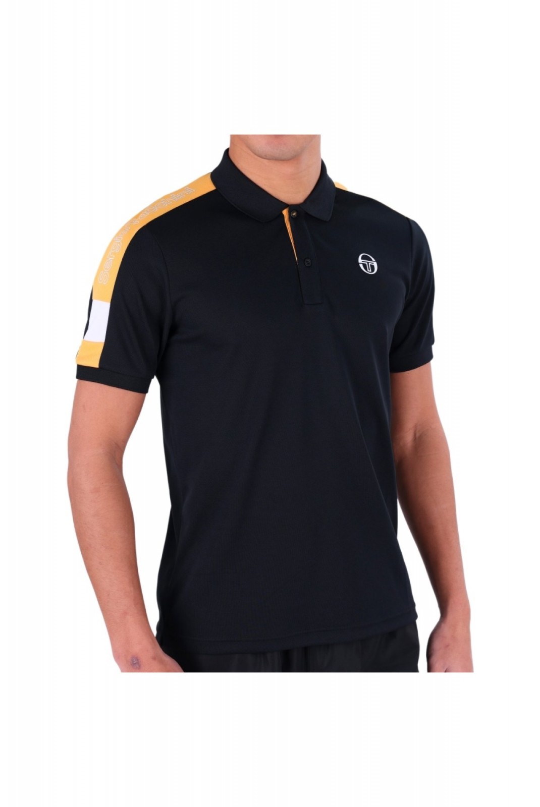 Polo sport bande logo Cross Sergio tacchini 552-BLK/BOR 40317