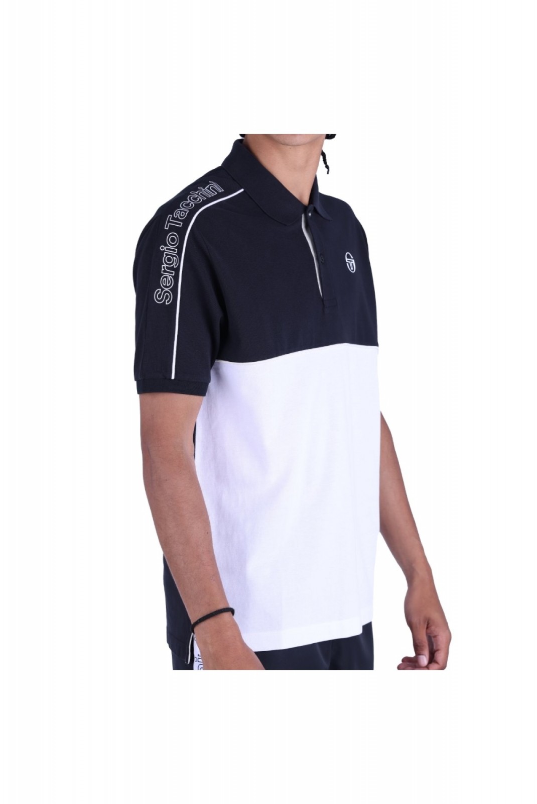 Polo MC bande logo Sergio tacchini 572-BLK/PIV 40491