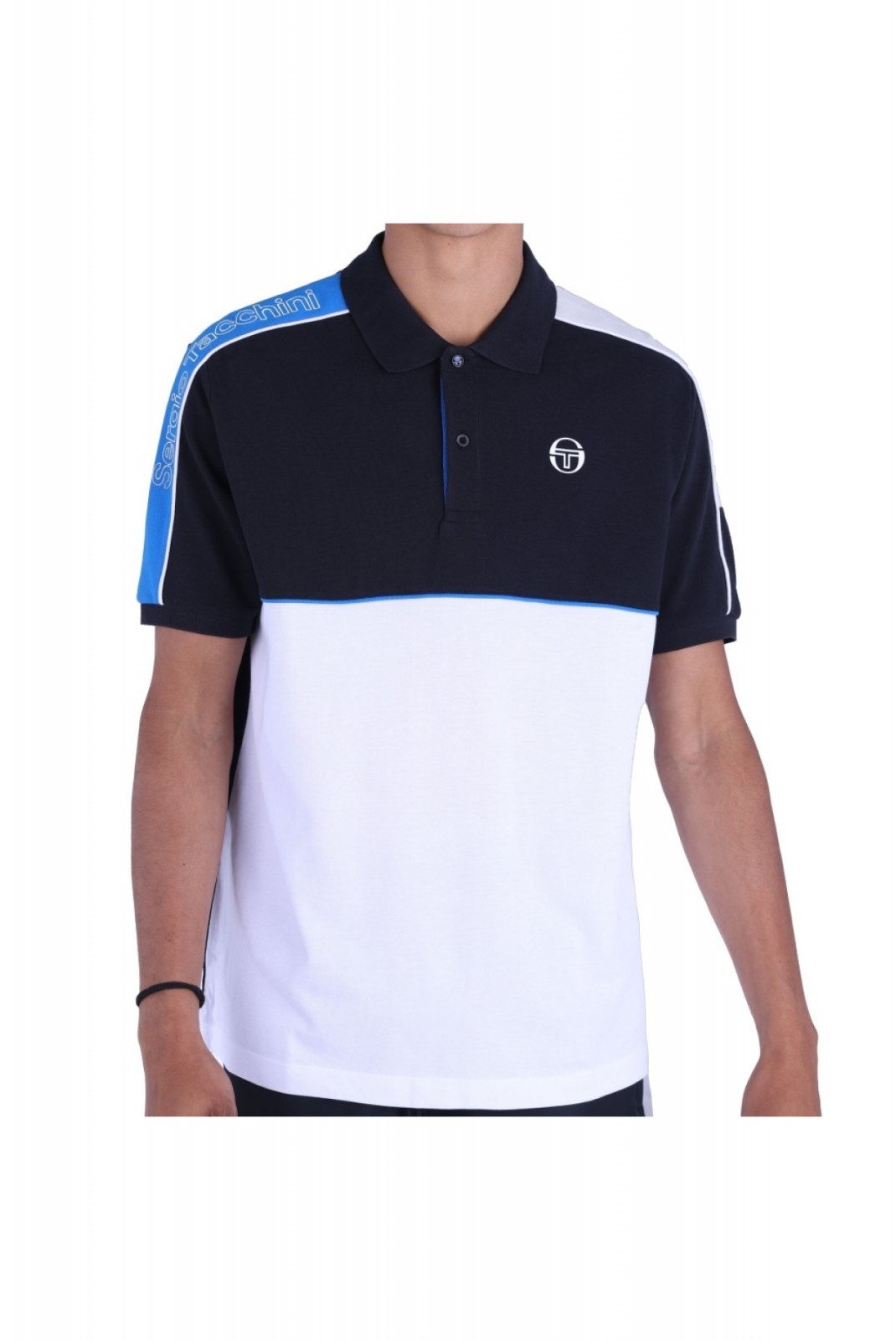 Polo MC bande logo Sergio tacchini 588-BLK/DBL 40491