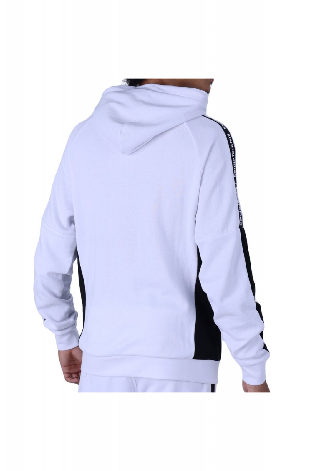 Sweat à capuche bande logo Side Sergio tacchini 118-WHT/BLK 40673