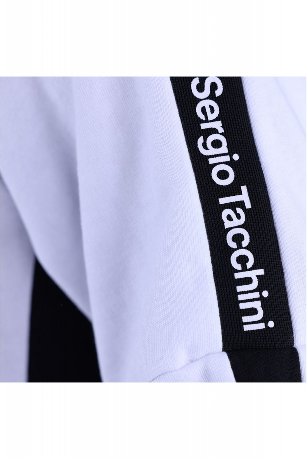 Sweat à capuche bande logo Side Sergio tacchini 118-WHT/BLK 40673