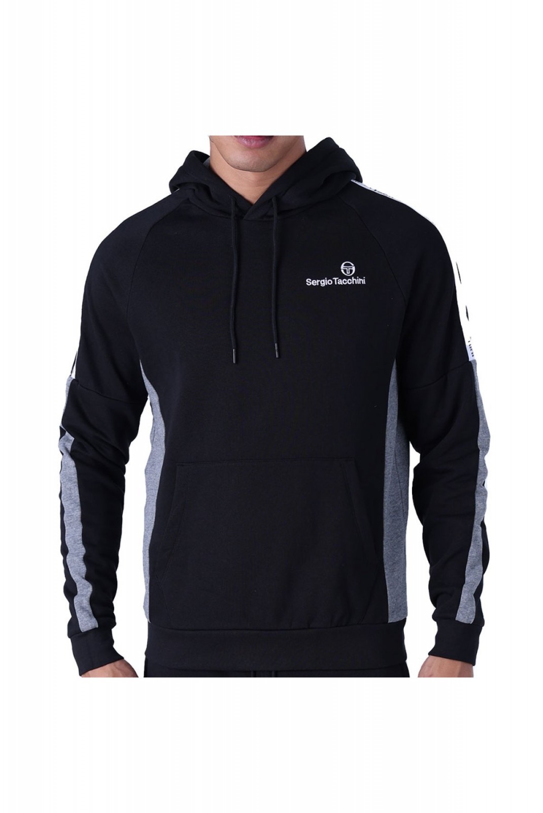 Sweat à capuche bande logo Side Sergio tacchini 524-BLK/DGM 40673