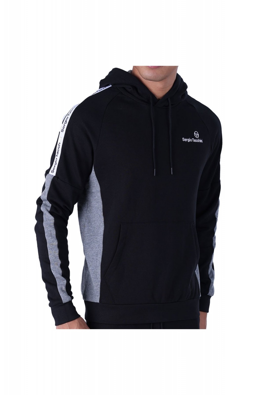 Sweat à capuche bande logo Side Sergio tacchini 524-BLK/DGM 40673