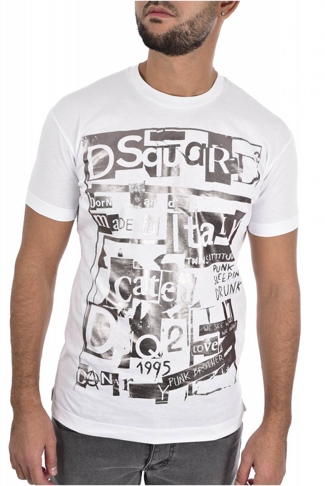 Tee shirt coton logo S74GD0531 Dsquared2 100 BLANC S74GD0531