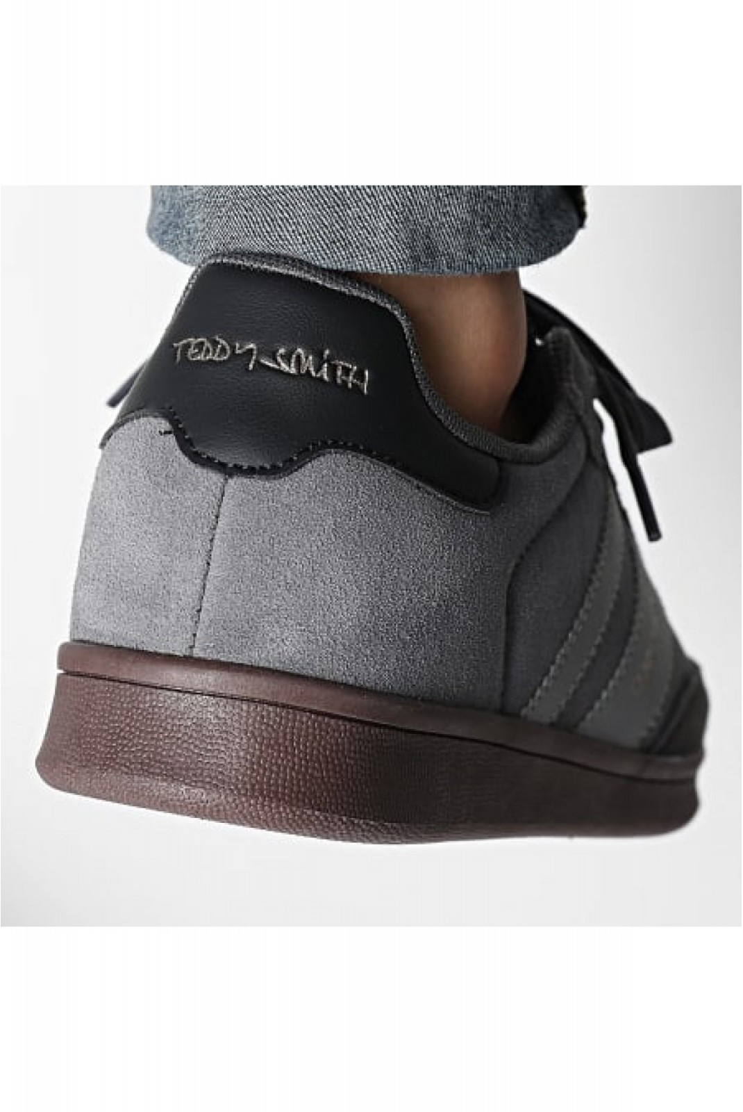 Sneakers basses bicolores cuir Teddy smith GREY 78910