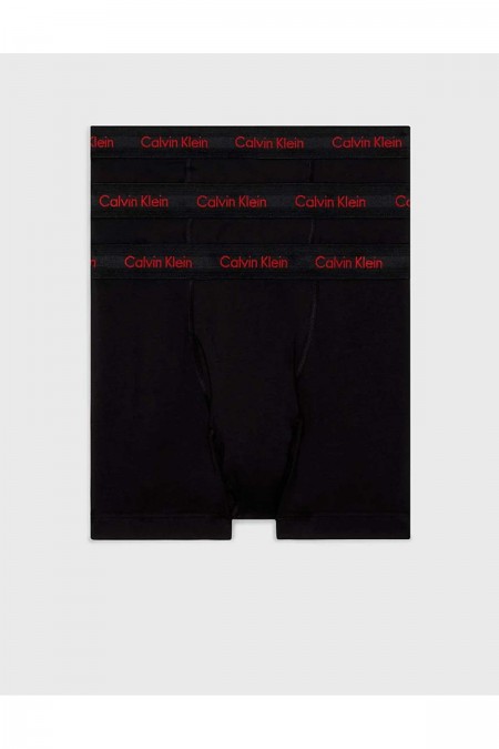 Coffret de 3 boxers stretch Calvin klein NC1 BLACK W/ POMPIAN RED LOGOS 000NB2615A