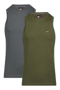 Lot de 2 débardeurs coton Tommy Jeans PT2 Washed Black / Drab Olive Green DM0DM13229