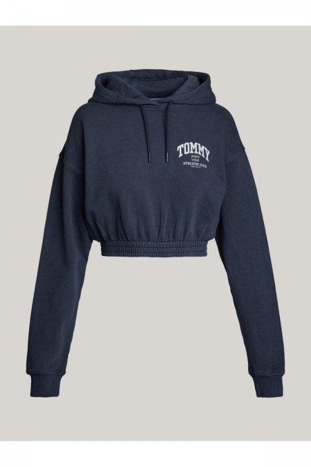 Sweat à capuche court Tommy Jeans C1G Dark Night Navy DW0DW17784