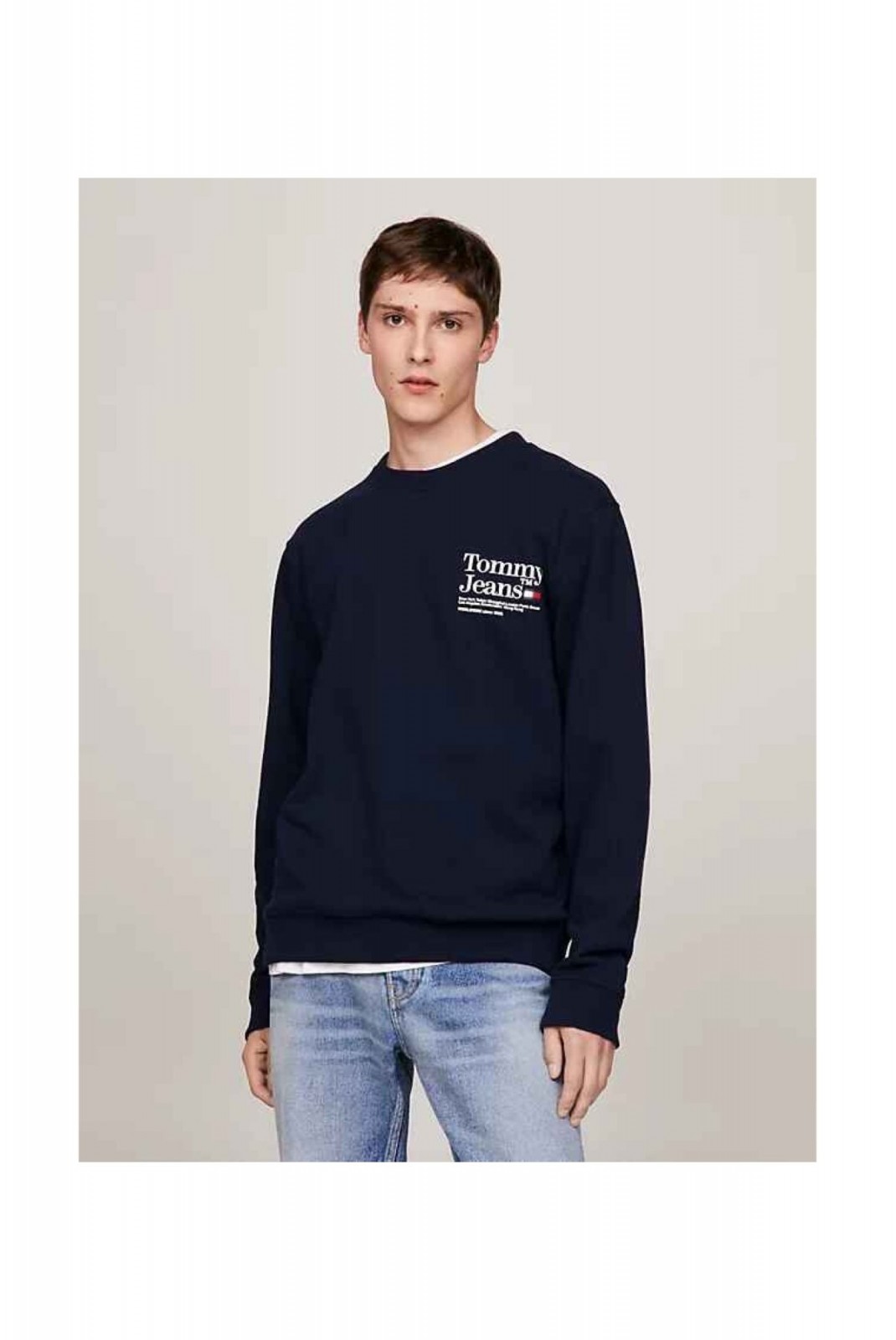 Sweat molleton logo Tommy Jeans C1G Dark Night Navy DM0DM18861