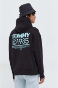 Sweat à capuche logo brodé Tommy Jeans BDS Black DM0DM18385