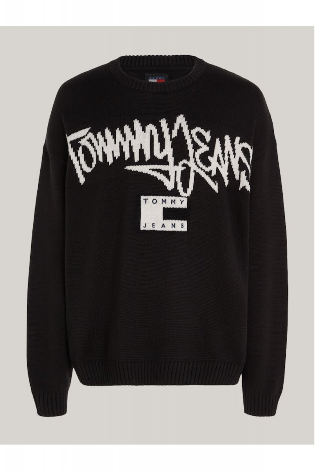 Pull grand logo brodé Tommy Jeans BDS Black DM0DM18361