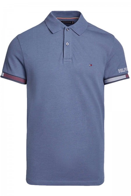 Polo coton stretch Tommy Hilfiger C9T Faded Indigo MW0MW34780