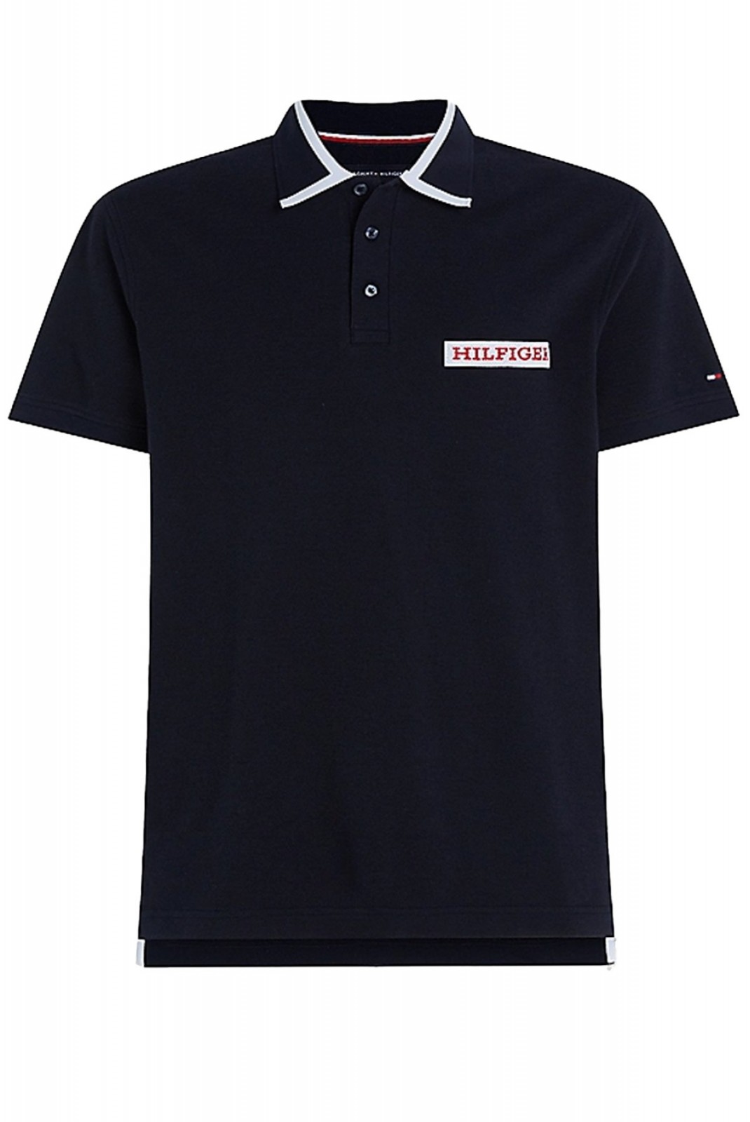 Polo droit logo patché Tommy Hilfiger DW5 Desert Sky MW0MW34786